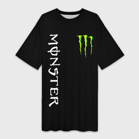 Платье-футболка 3D с принтом MONSTER ENERGY в Новосибирске,  |  | black monster | bmx | claw | cybersport | energy | monster | monster energy | moto | motocross | race | sport | киберспорт | когти | монстер энерджи | монстр | мото | мотокросс | ралли | скейтбординг | спорт | т | энергия