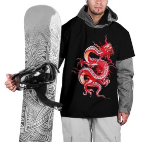 Накидка на куртку 3D с принтом Дракон в Новосибирске, 100% полиэстер |  | арт | дракон | дракоша | животные | картинка | китайский дракон | красный дракон | рисунок | японский дракон | ящер
