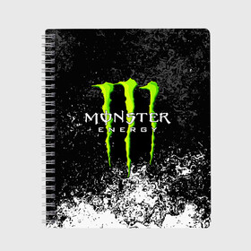 Тетрадь с принтом MONSTER ENERGY в Новосибирске, 100% бумага | 48 листов, плотность листов — 60 г/м2, плотность картонной обложки — 250 г/м2. Листы скреплены сбоку удобной пружинной спиралью. Уголки страниц и обложки скругленные. Цвет линий — светло-серый
 | Тематика изображения на принте: black monster | bmx | claw | cybersport | energy | monster | monster energy | moto | motocross | race | sport | киберспорт | когти | монстер энерджи | монстр | мото | мотокросс | ралли | скейтбординг | спорт | т | энергия
