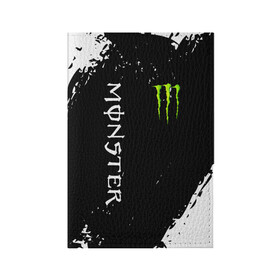 Обложка для паспорта матовая кожа с принтом MONSTER ENERGY  в Новосибирске, натуральная матовая кожа | размер 19,3 х 13,7 см; прозрачные пластиковые крепления | black monster | bmx | claw | cybersport | energy | monster | monster energy | moto | motocross | race | sport | киберспорт | когти | монстер энерджи | монстр | мото | мотокросс | ралли | скейтбординг | спорт | т | энергия