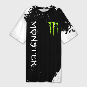 Платье-футболка 3D с принтом MONSTER ENERGY в Новосибирске,  |  | black monster | bmx | claw | cybersport | energy | monster | monster energy | moto | motocross | race | sport | киберспорт | когти | монстер энерджи | монстр | мото | мотокросс | ралли | скейтбординг | спорт | т | энергия