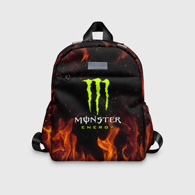 Детский рюкзак 3D с принтом MONSTER ENERGY  в Новосибирске, 100% полиэстер | лямки с регулируемой длиной, сверху петелька, чтобы рюкзак можно было повесить на вешалку. Основное отделение закрывается на молнию, как и внешний карман. Внутри дополнительный карман. По бокам два дополнительных кармашка | black monster | bmx | claw | cybersport | energy | monster | monster energy | moto | motocross | race | sport | киберспорт | когти | монстер энерджи | монстр | мото | мотокросс | ралли | скейтбординг | спорт | т | энергия