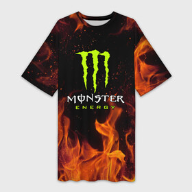 Платье-футболка 3D с принтом MONSTER ENERGY в Новосибирске,  |  | black monster | bmx | claw | cybersport | energy | monster | monster energy | moto | motocross | race | sport | киберспорт | когти | монстер энерджи | монстр | мото | мотокросс | ралли | скейтбординг | спорт | т | энергия