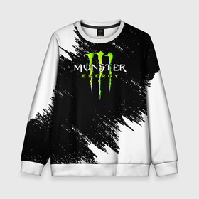 Детский свитшот 3D с принтом MONSTER ENERGY  в Новосибирске, 100% полиэстер | свободная посадка, прямой крой, мягкая тканевая резинка на рукавах и понизу свитшота | black monster | bmx | claw | cybersport | energy | monster | monster energy | moto | motocross | race | sport | киберспорт | когти | монстер энерджи | монстр | мото | мотокросс | ралли | скейтбординг | спорт | т | энергия