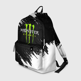 Рюкзак 3D с принтом MONSTER ENERGY  в Новосибирске, 100% полиэстер | лямки с регулируемой длиной, сверху петелька, чтобы рюкзак можно было повесить на вешалку. Основное отделение закрывается на молнию, как и внешний карман. Внутри два дополнительных кармана, один из которых закрывается на молнию. По бокам два дополнительных кармашка | black monster | bmx | claw | cybersport | energy | monster | monster energy | moto | motocross | race | sport | киберспорт | когти | монстер энерджи | монстр | мото | мотокросс | ралли | скейтбординг | спорт | т | энергия