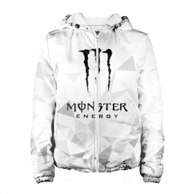 Женская куртка 3D с принтом MONSTER ENERGY в Новосибирске, ткань верха — 100% полиэстер, подклад — флис | прямой крой, подол и капюшон оформлены резинкой с фиксаторами, два кармана без застежек по бокам, один большой потайной карман на груди. Карман на груди застегивается на липучку | black monster | bmx | claw | cybersport | energy | monster | monster energy | moto | motocross | race | sport | киберспорт | когти | монстер энерджи | монстр | мото | мотокросс | ралли | скейтбординг | спорт | т | энергия