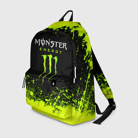 Рюкзак 3D с принтом MONSTER ENERGY  в Новосибирске, 100% полиэстер | лямки с регулируемой длиной, сверху петелька, чтобы рюкзак можно было повесить на вешалку. Основное отделение закрывается на молнию, как и внешний карман. Внутри два дополнительных кармана, один из которых закрывается на молнию. По бокам два дополнительных кармашка | black monster | bmx | claw | cybersport | energy | monster | monster energy | moto | motocross | race | sport | киберспорт | когти | монстер энерджи | монстр | мото | мотокросс | ралли | скейтбординг | спорт | т | энергия