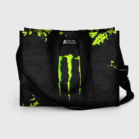 Сумка-шоппер 3D с принтом MONSTER ENERGY в Новосибирске, 100% полиэстер | застегивается на металлическую кнопку; внутренний карман застегивается на молнию. Стенки укреплены специальным мягким материалом, чтобы защитить содержимое от несильных ударов
 | black monster | bmx | claw | cybersport | energy | monster | monster energy | moto | motocross | race | sport | киберспорт | когти | монстер энерджи | монстр | мото | мотокросс | ралли | скейтбординг | спорт | т | энергия