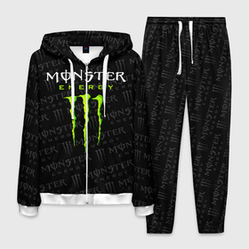 Мужской костюм 3D с принтом MONSTER ENERGY в Новосибирске, 100% полиэстер | Манжеты и пояс оформлены тканевой резинкой, двухслойный капюшон со шнурком для регулировки, карманы спереди | Тематика изображения на принте: black monster | bmx | claw | cybersport | energy | monster | monster energy | moto | motocross | race | sport | киберспорт | когти | монстер энерджи | монстр | мото | мотокросс | ралли | скейтбординг | спорт | т | энергия