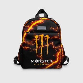 Детский рюкзак 3D с принтом MONSTER ENERGY в Новосибирске, 100% полиэстер | лямки с регулируемой длиной, сверху петелька, чтобы рюкзак можно было повесить на вешалку. Основное отделение закрывается на молнию, как и внешний карман. Внутри дополнительный карман. По бокам два дополнительных кармашка | black monster | bmx | claw | cybersport | energy | monster | monster energy | moto | motocross | race | sport | киберспорт | когти | монстер энерджи | монстр | мото | мотокросс | ралли | скейтбординг | спорт | т | энергия