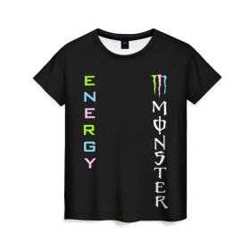 Женская футболка 3D с принтом MONSTER ENERGY (Z) в Новосибирске, 100% полиэфир ( синтетическое хлопкоподобное полотно) | прямой крой, круглый вырез горловины, длина до линии бедер | black monster | bmx | claw | cybersport | energy | monster | monster energy | moto | motocross | race | sport | киберспорт | когти | монстер энерджи | монстр | мото | мотокросс | ралли | скейтбординг | спорт | энергия