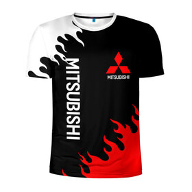 Мужская футболка 3D спортивная с принтом MITSUBISHI в Новосибирске, 100% полиэстер с улучшенными характеристиками | приталенный силуэт, круглая горловина, широкие плечи, сужается к линии бедра | mitsubishi | sport | митсубиси | митсубиши | спорт
