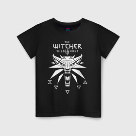 Детская футболка хлопок с принтом ВЕДЬМАК / THE WITCHER / ГЕРАЛЬТ в Новосибирске, 100% хлопок | круглый вырез горловины, полуприлегающий силуэт, длина до линии бедер | geralt | the witcher | the witcher wild hunt | witcher | wolf | ведьмак | ведьмак 3 | волк | геральт | йенифер | охотник | трисс | цири