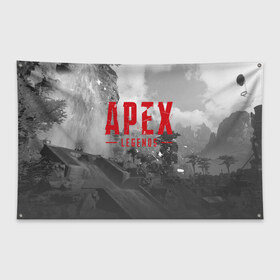 Флаг-баннер с принтом APEX LEGENDS в Новосибирске, 100% полиэстер | размер 67 х 109 см, плотность ткани — 95 г/м2; по краям флага есть четыре люверса для крепления | 2020 | 5 сезон | apex legends 5 | art | ea | loba | ps4 | season | апекс | апекс 5 | апекс легенд | лоба | персонаж