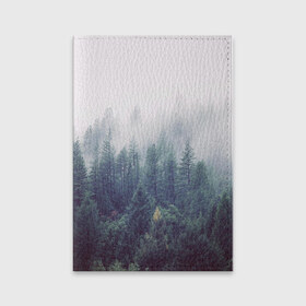 Обложка для паспорта матовая кожа с принтом Сибирский лес в Новосибирске, натуральная матовая кожа | размер 19,3 х 13,7 см; прозрачные пластиковые крепления | siberia | trees | wood | деревья | ели | ёлки | ель | зеленый лес | лес | лес в тумане | леса | природа | сибирский лес | сибирь | таежные леса | таёжный лес | тайга | туман