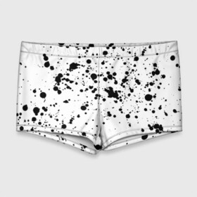 Мужские купальные плавки 3D с принтом Далматинец - брызги чёрными пятнами в Новосибирске, Полиэстер 85%, Спандекс 15% |  | брызги краски | далматинец | краска | пятно | с брызгами | черные пятна