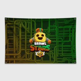 Флаг-баннер с принтом Brawl Stars Robot Spike в Новосибирске, 100% полиэстер | размер 67 х 109 см, плотность ткани — 95 г/м2; по краям флага есть четыре люверса для крепления | brawl | brawl stars | brawl stars spike robot | spike | spike robot | бравл | бравл кактус | бравл спайк | бравл старс | кактус | робоспайк | спайк | спайк бравл старс