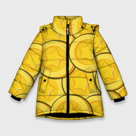 Зимняя куртка для девочек 3D с принтом МОНЕТКИ в Новосибирске, ткань верха — 100% полиэстер; подклад — 100% полиэстер, утеплитель — 100% полиэстер. | длина ниже бедра, удлиненная спинка, воротник стойка и отстегивающийся капюшон. Есть боковые карманы с листочкой на кнопках, утяжки по низу изделия и внутренний карман на молнии. 

Предусмотрены светоотражающий принт на спинке, радужный светоотражающий элемент на пуллере молнии и на резинке для утяжки. | animal crossing | brawl stars | game | new horizons | nintendo | бравл старс | животные | игра | нинтендо