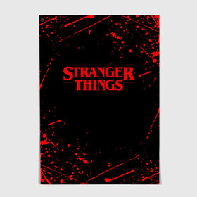 Постер с принтом STRANGER THINGS в Новосибирске, 100% бумага
 | бумага, плотность 150 мг. Матовая, но за счет высокого коэффициента гладкости имеет небольшой блеск и дает на свету блики, но в отличии от глянцевой бумаги не покрыта лаком | 11 | stranger things | одди | одиннадцатая | очень странные дела | сериалы