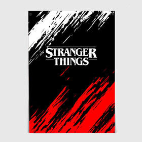 Постер с принтом STRANGER THINGS в Новосибирске, 100% бумага
 | бумага, плотность 150 мг. Матовая, но за счет высокого коэффициента гладкости имеет небольшой блеск и дает на свету блики, но в отличии от глянцевой бумаги не покрыта лаком | 11 | stranger things | одди | одиннадцатая | очень странные дела | сериалы