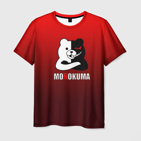 Мужская футболка 3D с принтом Monokuma в Новосибирске, 100% полиэфир | прямой крой, круглый вырез горловины, длина до линии бедер | anime | danganropna | monokuma | аниме | анимэ | медведь | мишка | монокума | мономишка | черно белый медведь