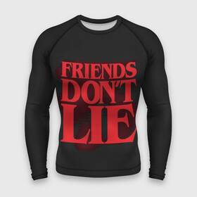 Мужской рашгард 3D с принтом Friends Dont Lie в Новосибирске,  |  | 11 | demogorgon | dont | friends | lie | retro | stranger | things | дастин | дела | демогоргон | друзья | лгут | не | оди | одиннадцать | очень | ретро | стив | странные | хоппер | хоукинс