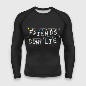 Мужской рашгард 3D с принтом Friends Dont Lie в Новосибирске,  |  | 11 | demogorgon | dont | friends | lie | retro | stranger | things | дастин | дела | демогоргон | друзья | лгут | не | оди | одиннадцать | очень | ретро | стив | странные | хоппер | хоукинс