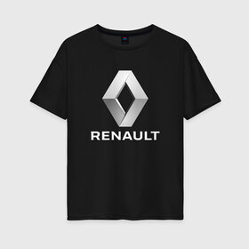 Женская футболка хлопок Oversize с принтом RENAULT в Новосибирске, 100% хлопок | свободный крой, круглый ворот, спущенный рукав, длина до линии бедер
 | abstract | auto | brand | car | geometry | renault | sport | texture | абстракция | авто | автомобильные | бренд | геометрия | классика | машины | модные | ренаулт | спорт | стиль | текстура