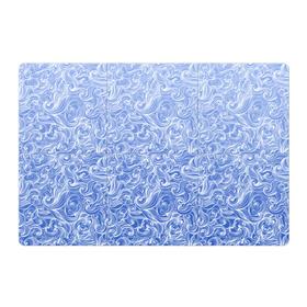 Магнитный плакат 3Х2 с принтом Волны на голубом фоне в Новосибирске, Полимерный материал с магнитным слоем | 6 деталей размером 9*9 см | textures | абстракция | белый | вода | водный | водяной | волны | дудл | дудлинг | завитки | загогулини | линии | морской | полосы | текстуры | фон