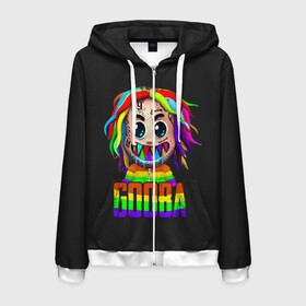 Мужская толстовка 3D на молнии с принтом 6IX9INE в Новосибирске, 100% полиэстер | длина до линии бедра, манжеты и пояс оформлены мягкой тканевой резинкой, двухслойный капюшон со шнурком для регулировки, спереди молния, по бокам два кармана | 6 | 6ix9ine | 9 | america | gang | gangsta | gooba | keke | koko | music | rap | shark | tekashi | usa | акула | америка | музыка | реп | рэп | текаши