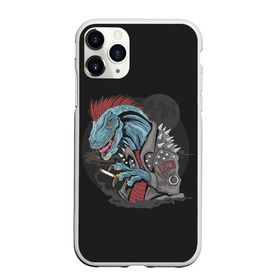 Чехол для iPhone 11 Pro матовый с принтом Dino Punk в Новосибирске, Силикон |  | art | dinosaur | mohawk | moon | punk | арт | динозавр | животные | ирокез | картинка | луна | панк | рисунок