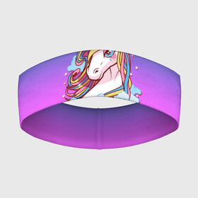 Повязка на голову 3D с принтом Единорог в Новосибирске,  |  | единорог | единорожка | лошадка | лошадь | пони | радужный единорог | сказочный пони