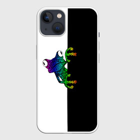 Чехол для iPhone 13 с принтом Лягуха в Новосибирске,  |  | белая | большая | всю | геометрия | глаза | голова | граффити | дикие | добрые | животные | зверь | злые | картинка | лого | лягуха | лягушка | на | опасный | пасть | пятна | пятнистая | смешная | текстуры