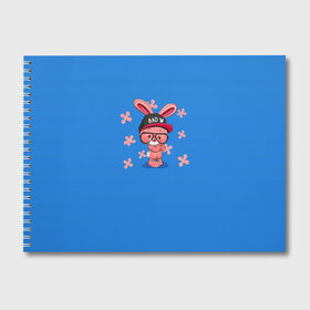 Альбом для рисования с принтом Милый Заяц в Новосибирске, 100% бумага
 | матовая бумага, плотность 200 мг. | Тематика изображения на принте: детский заяц | животное | зайка | зайчик | зая | заяц | кролик