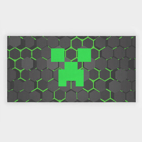 Пляжное полотенце 3D с принтом  MINECRAFT CREEPER | КРИПЕР в Новосибирске, 50% полиэстер, 50% хлопок | Все края обработаны. Ткань не мнется и не растягивается | block | creeper | cube | minecraft | pixel | блок | геометрия | крафт | крипер | кубики | майнкрафт | пиксели