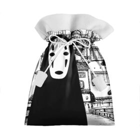 Подарочный 3D мешок с принтом No-Face Spirited Away Ghibli в Новосибирске, 100% полиэстер | Размер: 29*39 см | Тематика изображения на принте: ghibli | hayao miyazaki | no face | spirited away | studio ghibli | аниме | безликий | гибли | манга | унесенные призраками