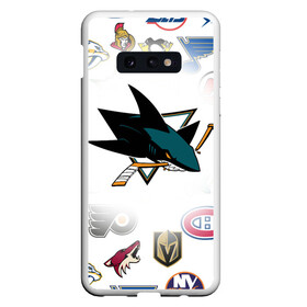 Чехол для Samsung S10E с принтом San Jose Sharks (Z) в Новосибирске, Силикон | Область печати: задняя сторона чехла, без боковых панелей | anaheim ducks | arizona coyotes | boston bruins | buffalo sabres | calgary flames | canadiens de montreal | carolina hurricanes | chicago blackhawks | colorado avalanche | columbus blue jackets | dallas stars | detroit red wings | edmonton oil | hockey | 