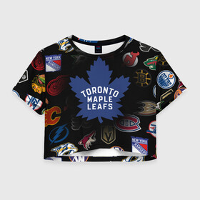 Женская футболка Crop-top 3D с принтом Toronto Maple Leafs | НХЛ (Z) в Новосибирске, 100% полиэстер | круглая горловина, длина футболки до линии талии, рукава с отворотами | anaheim ducks | arizona coyotes | boston bruins | buffalo sabres | calgary flames | canadiens de montreal | carolina hurricanes | chicago blackhawks | colorado avalanche | columbus blue jackets | dallas stars | detroit red wings | edmonton oil | hockey | 