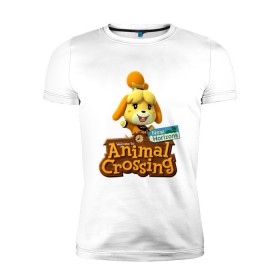 Мужская футболка премиум с принтом Animal Crossing Isabelle в Новосибирске, 92% хлопок, 8% лайкра | приталенный силуэт, круглый вырез ворота, длина до линии бедра, короткий рукав | animal crossing | isabelle | nintendo | детская | женская | игра | изабель | изабэль | мультик | мультяшный | нинтендо | рисованный | рисунок | собака | собачка | энимал кроссинг