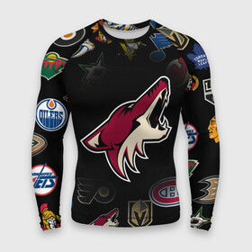 Мужской рашгард 3D с принтом Arizona Coyotes | NHL (Z) в Новосибирске,  |  | anaheim ducks | arizona coyotes | boston bruins | buffalo sabres | calgary flames | canadiens de montreal | carolina hurricanes | chicago blackhawks | colorado avalanche | columbus blue jackets | dallas stars | detroit red wings | edmonton oil | hockey | 