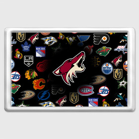 Магнит 45*70 с принтом Arizona Coyotes | NHL (Z) в Новосибирске, Пластик | Размер: 78*52 мм; Размер печати: 70*45 | Тематика изображения на принте: anaheim ducks | arizona coyotes | boston bruins | buffalo sabres | calgary flames | canadiens de montreal | carolina hurricanes | chicago blackhawks | colorado avalanche | columbus blue jackets | dallas stars | detroit red wings | edmonton oil | hockey | 