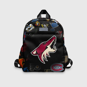 Детский рюкзак 3D с принтом Arizona Coyotes | NHL (Z) в Новосибирске, 100% полиэстер | лямки с регулируемой длиной, сверху петелька, чтобы рюкзак можно было повесить на вешалку. Основное отделение закрывается на молнию, как и внешний карман. Внутри дополнительный карман. По бокам два дополнительных кармашка | Тематика изображения на принте: anaheim ducks | arizona coyotes | boston bruins | buffalo sabres | calgary flames | canadiens de montreal | carolina hurricanes | chicago blackhawks | colorado avalanche | columbus blue jackets | dallas stars | detroit red wings | edmonton oil | hockey | 