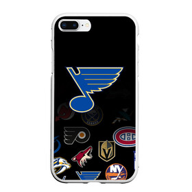 Чехол для iPhone 7Plus/8 Plus матовый с принтом NHL St Louis Blues (Z) в Новосибирске, Силикон | Область печати: задняя сторона чехла, без боковых панелей | anaheim ducks | arizona coyotes | boston bruins | buffalo sabres | canadiens de montreal | carolina hurricanes | chicago blackhawks | colorado | hockey | nhl | st. louis blues | нхл | паттерн | спорт | хоккей