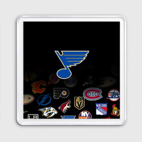 Магнит 55*55 с принтом NHL St. Louis Blues (Z) в Новосибирске, Пластик | Размер: 65*65 мм; Размер печати: 55*55 мм | anaheim ducks | arizona coyotes | boston bruins | buffalo sabres | canadiens de montreal | carolina hurricanes | chicago blackhawks | colorado | hockey | nhl | st. louis blues | нхл | паттерн | спорт | хоккей