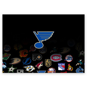 Поздравительная открытка с принтом NHL St. Louis Blues (Z) в Новосибирске, 100% бумага | плотность бумаги 280 г/м2, матовая, на обратной стороне линовка и место для марки
 | anaheim ducks | arizona coyotes | boston bruins | buffalo sabres | canadiens de montreal | carolina hurricanes | chicago blackhawks | colorado | hockey | nhl | st. louis blues | нхл | паттерн | спорт | хоккей