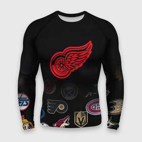 Мужской рашгард 3D с принтом NHL Detroit Red Wings (Z) в Новосибирске,  |  | anaheim ducks | arizona coyotes | boston bruins | buffalo sabres | calgary flames | canadiens de montreal | carolina hurricanes | colorado | detroit red wings | hockey | nhl | нхл | паттерн | спорт | хоккей