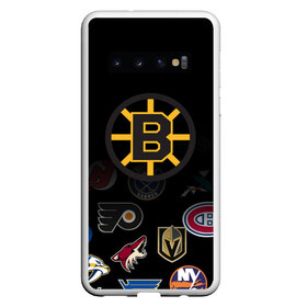 Чехол для Samsung Galaxy S10 с принтом NHL Boston Bruins (Z) в Новосибирске, Силикон | Область печати: задняя сторона чехла, без боковых панелей | anaheim ducks | arizona coyotes | boston bruins | buffalo sabres | calgary flames | canadiens de montreal | carolina hurricanes | chicago blackhawks | colorado | hockey | nhl | нхл | паттерн | спорт | хоккей