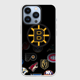 Чехол для iPhone 13 Pro с принтом NHL Boston Bruins (Z) в Новосибирске,  |  | Тематика изображения на принте: anaheim ducks | arizona coyotes | boston bruins | buffalo sabres | calgary flames | canadiens de montreal | carolina hurricanes | chicago blackhawks | colorado | hockey | nhl | нхл | паттерн | спорт | хоккей