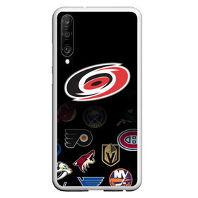 Чехол для Honor P30 с принтом NHL Carolina Hurricanes (Z) в Новосибирске, Силикон | Область печати: задняя сторона чехла, без боковых панелей | anaheim ducks | arizona coyotes | boston bruins | buffalo sabres | calgary flames | canadiens de montreal | carolina hurricanes | chicago blackhawks | colorado | hockey | nhl | нхл | паттерн | спорт | хоккей