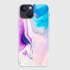 Чехол для iPhone 13 mini с принтом Акварельные разводы в Новосибирске,  |  | paint | paints | акварель | акварельные разводы | брызги | брызги краски | брызги красок | краска | краски | нежная | нежный | пятна краски | разводы | разводы краски | смешивание красок | фон | цвета